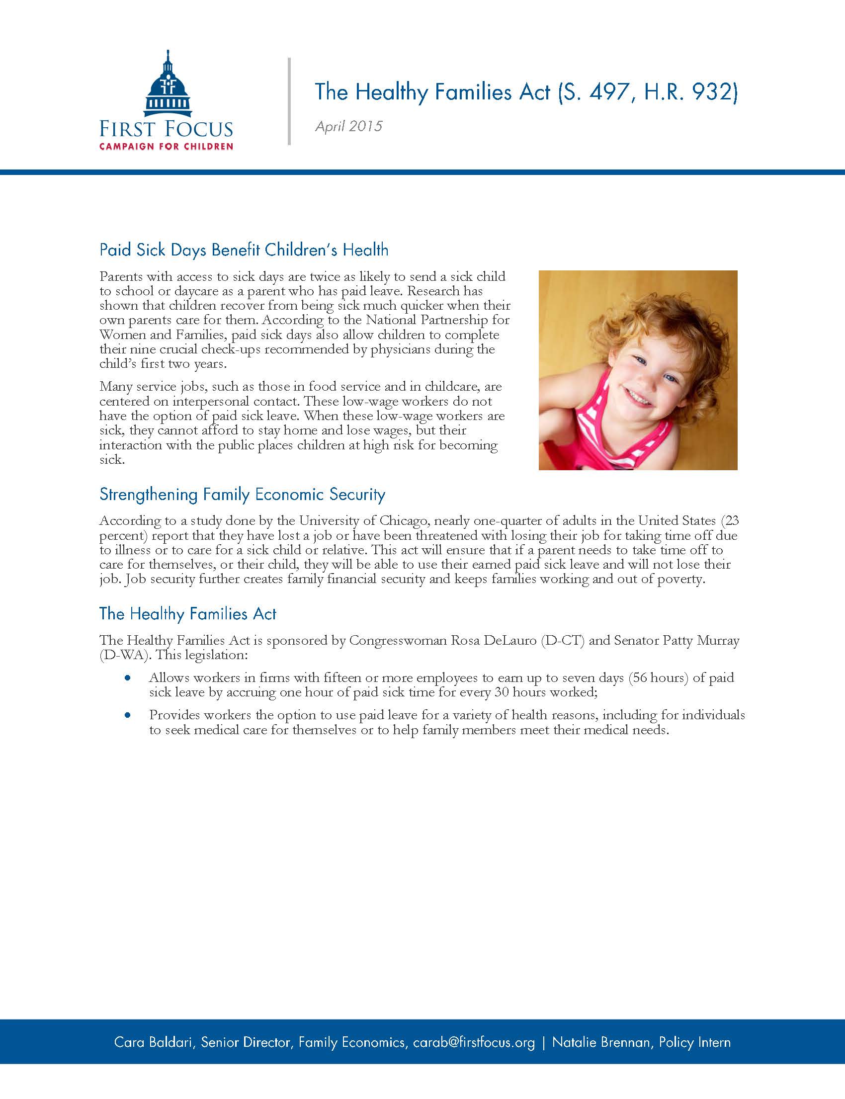 The Healthy Families Act Fact Sheet